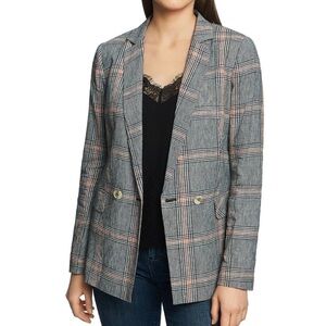 Bershka Gray Black Rust Plaid Blazer MEDIUM